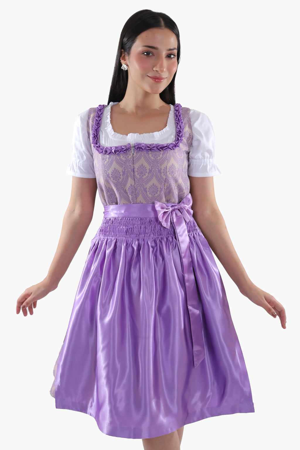 Authentic Traditional Dirndl in Amethyst Purple Elegance