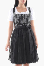 Midi Dirndl with Midnight Black Rose Bodice