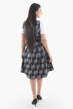 Midi Dirndl with Midnight Black Rose Bodice