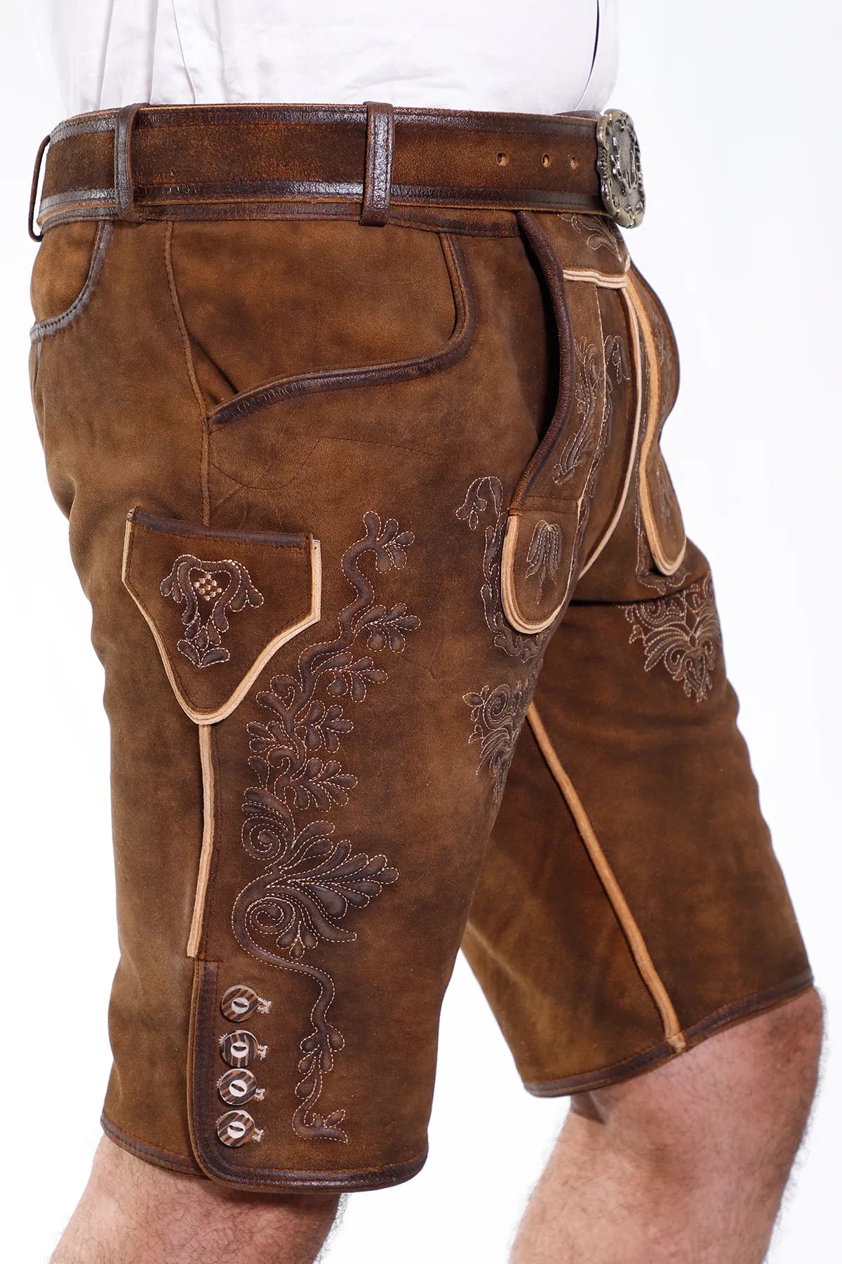 Traditional German Leather Embroidered Elegance Set