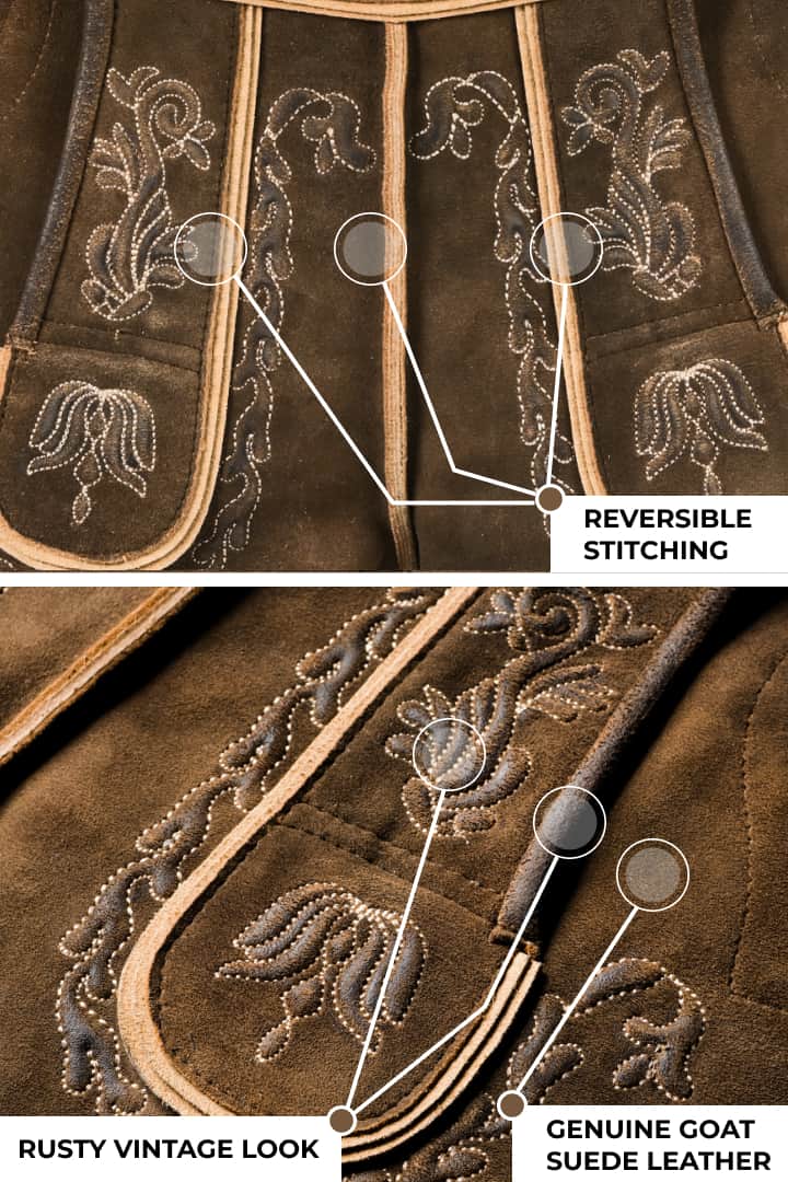 Traditional German Leather Embroidered Elegance