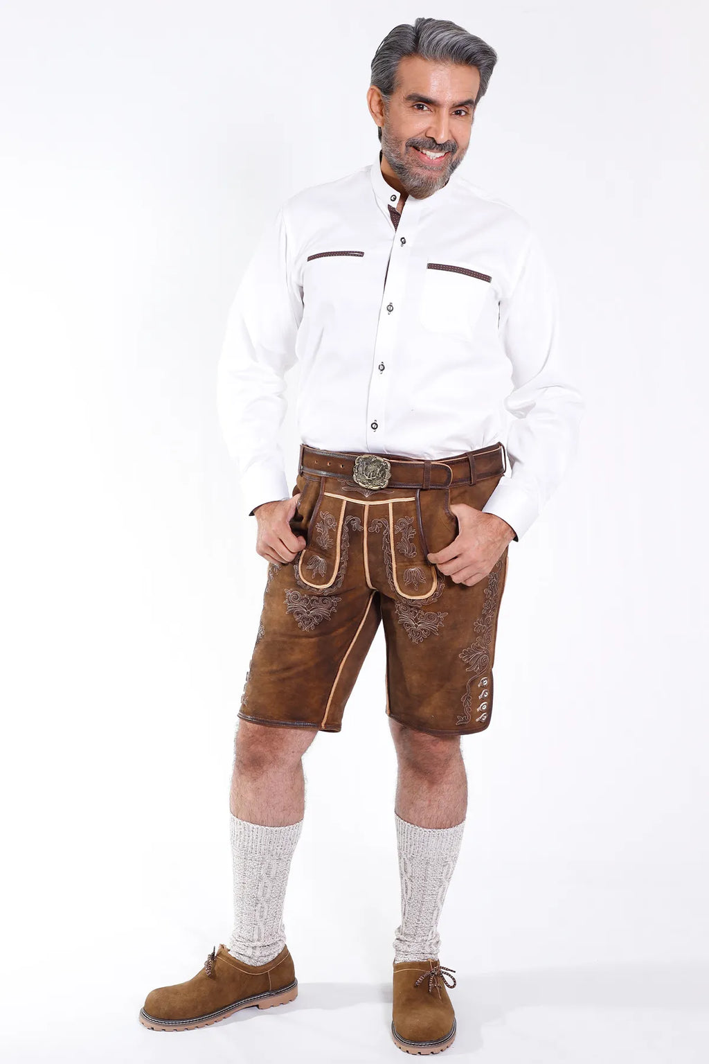 Traditional German Leather Embroidered Elegance