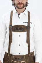 Smoke Brown Lederhosen Mens Attire Set