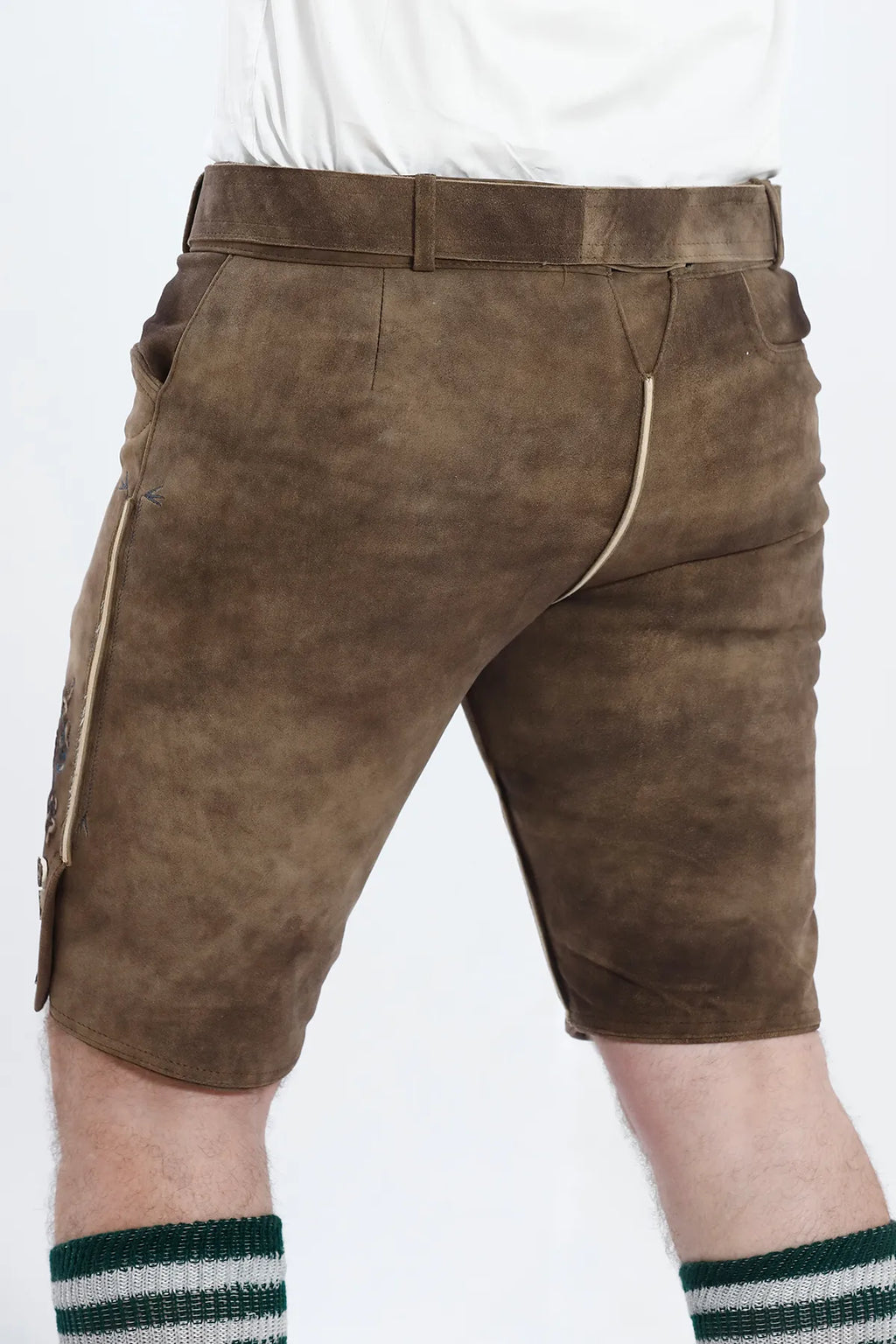 Smoke Brown Lederhosen Mens Attire