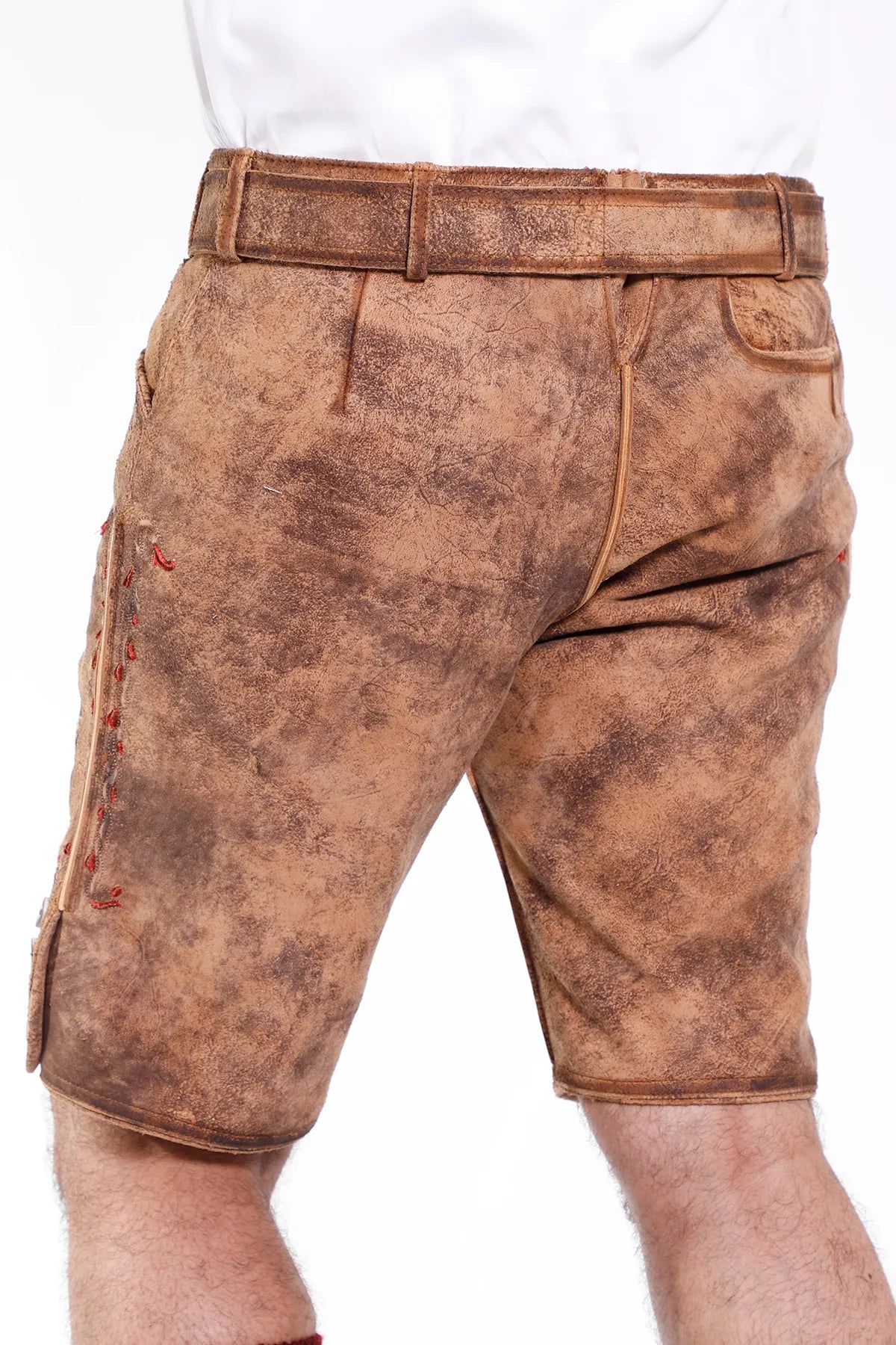 Traditional Lederhosen Men in Vintage Brown