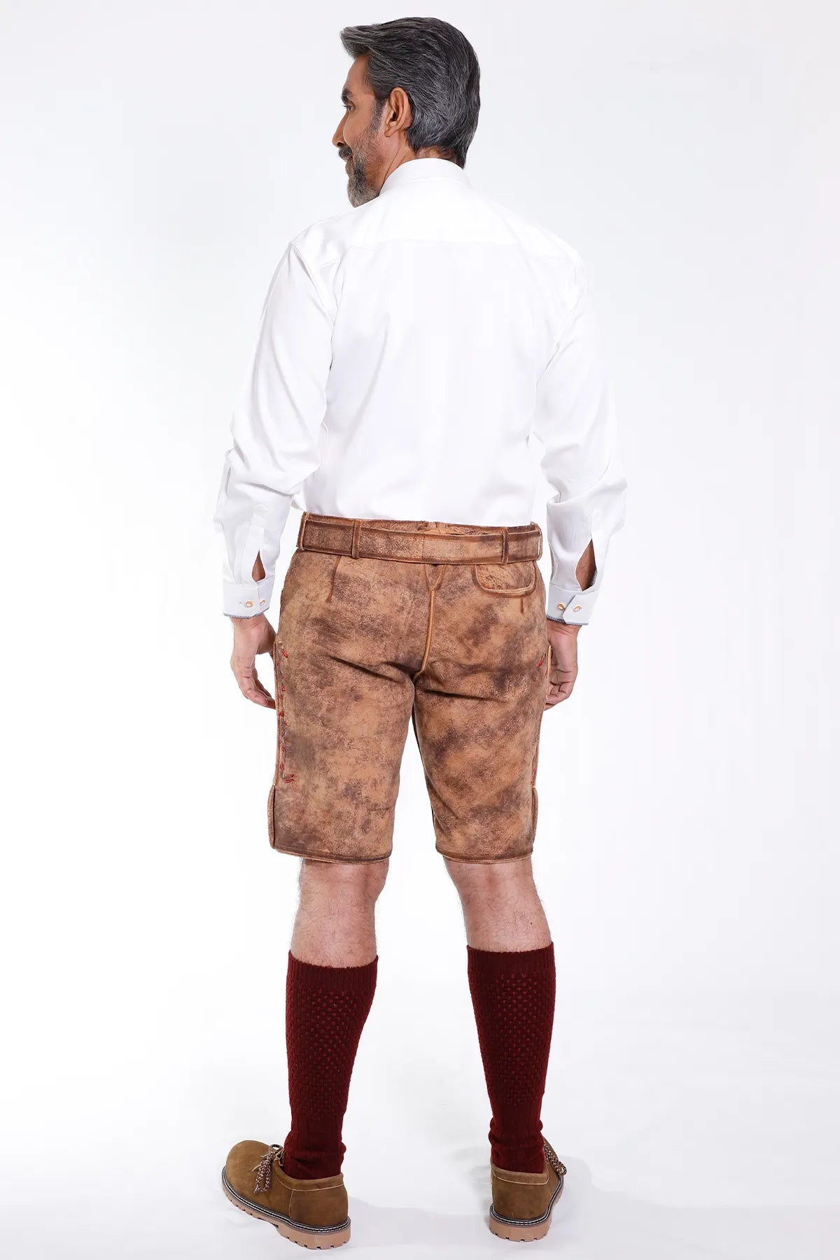 Traditional Lederhosen Men in Vintage Brown