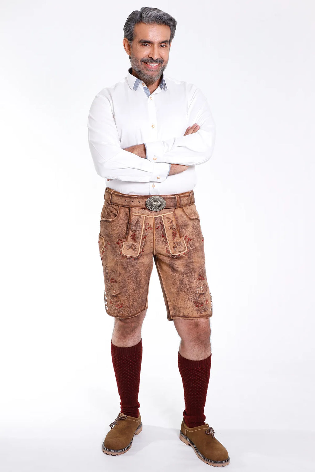 Authentic Lederhosen Men with Matching Belt for Oktoberfest