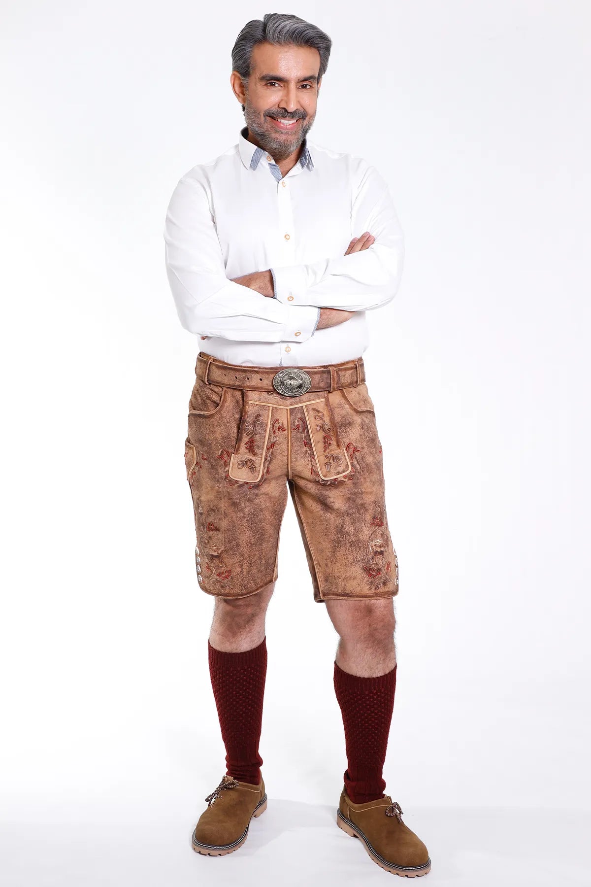 Authentic Lederhosen Men with Matching Belt for Oktoberfest