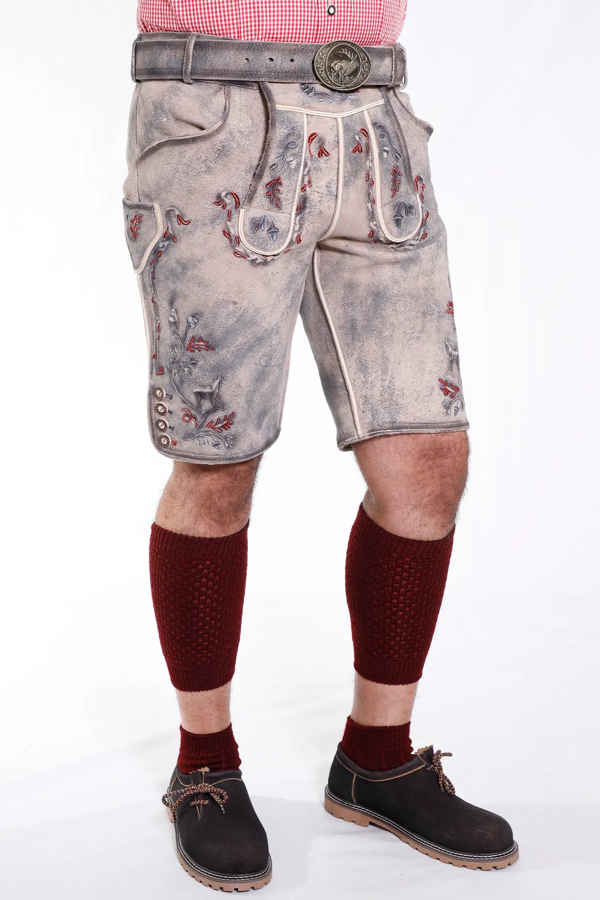 Traditional Lederhosen Men in Vintage Grey