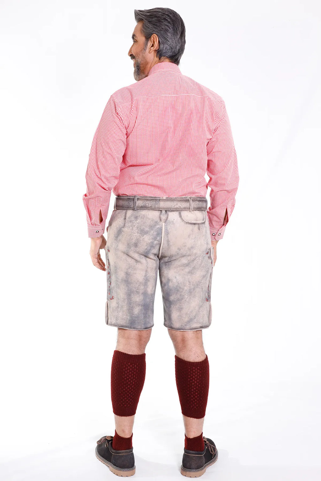 Traditional Lederhosen Men in Vintage Grey