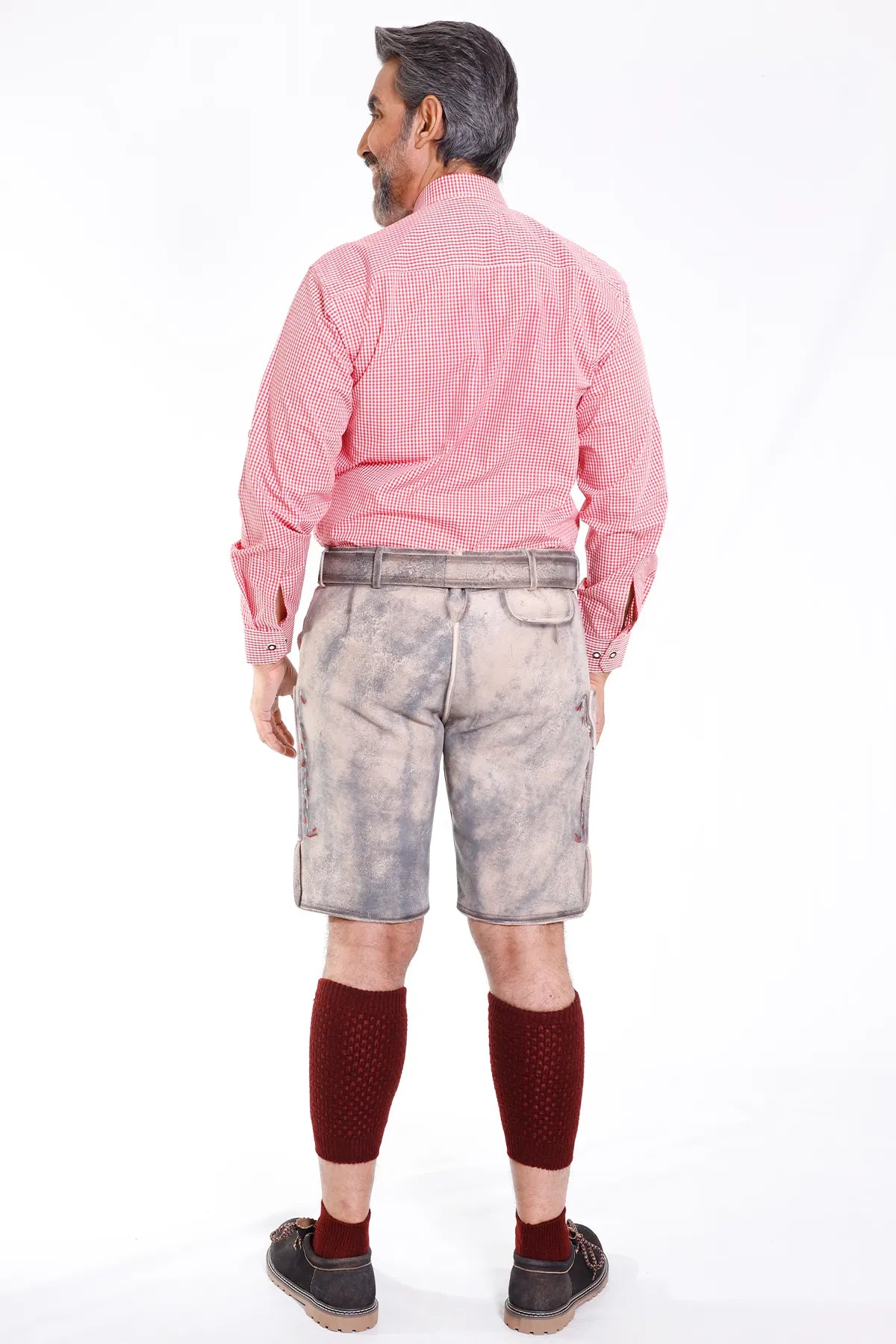 Traditional Lederhosen Men in Vintage Grey