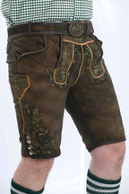 German Lederhosen Men Shorts Ash Brown Set
