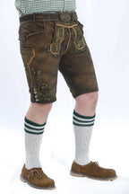 German Lederhosen Men Shorts Ash Brown