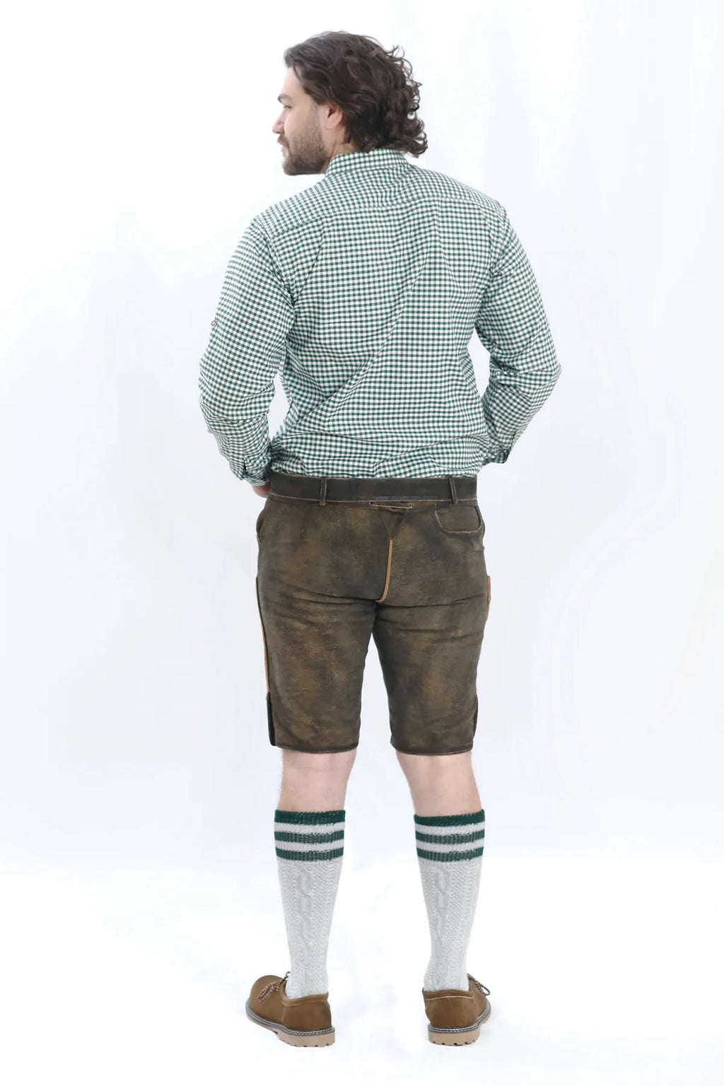 German Lederhosen Men Shorts Ash Brown