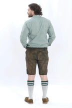 German Lederhosen Men Shorts Ash Brown