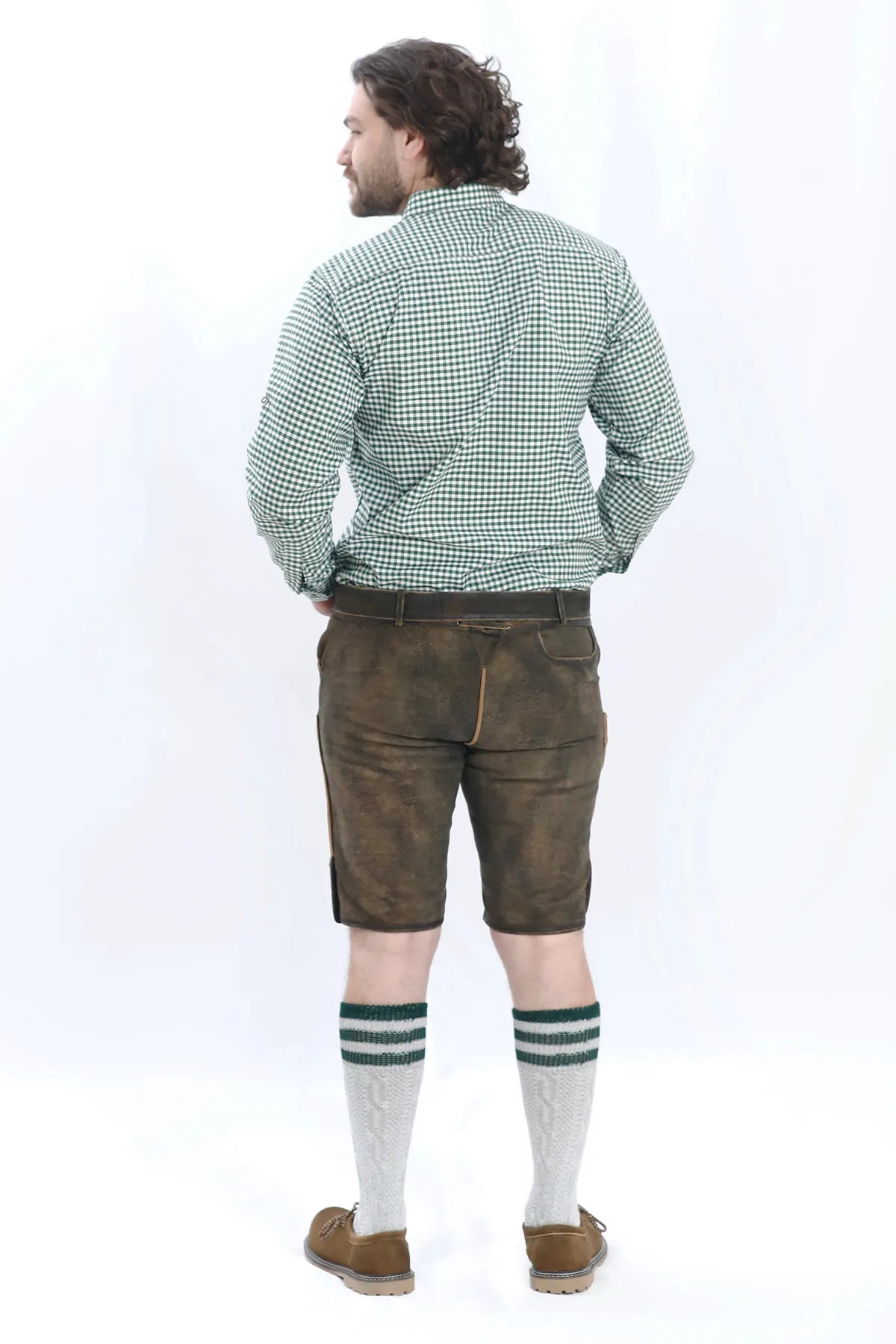 German Lederhosen Men Shorts Ash Brown