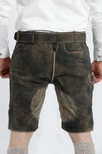 Premium German Lederhosen Men Black Rust
