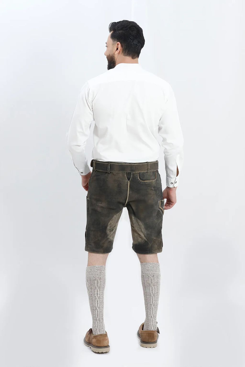 Premium German Lederhosen Men Black Rust