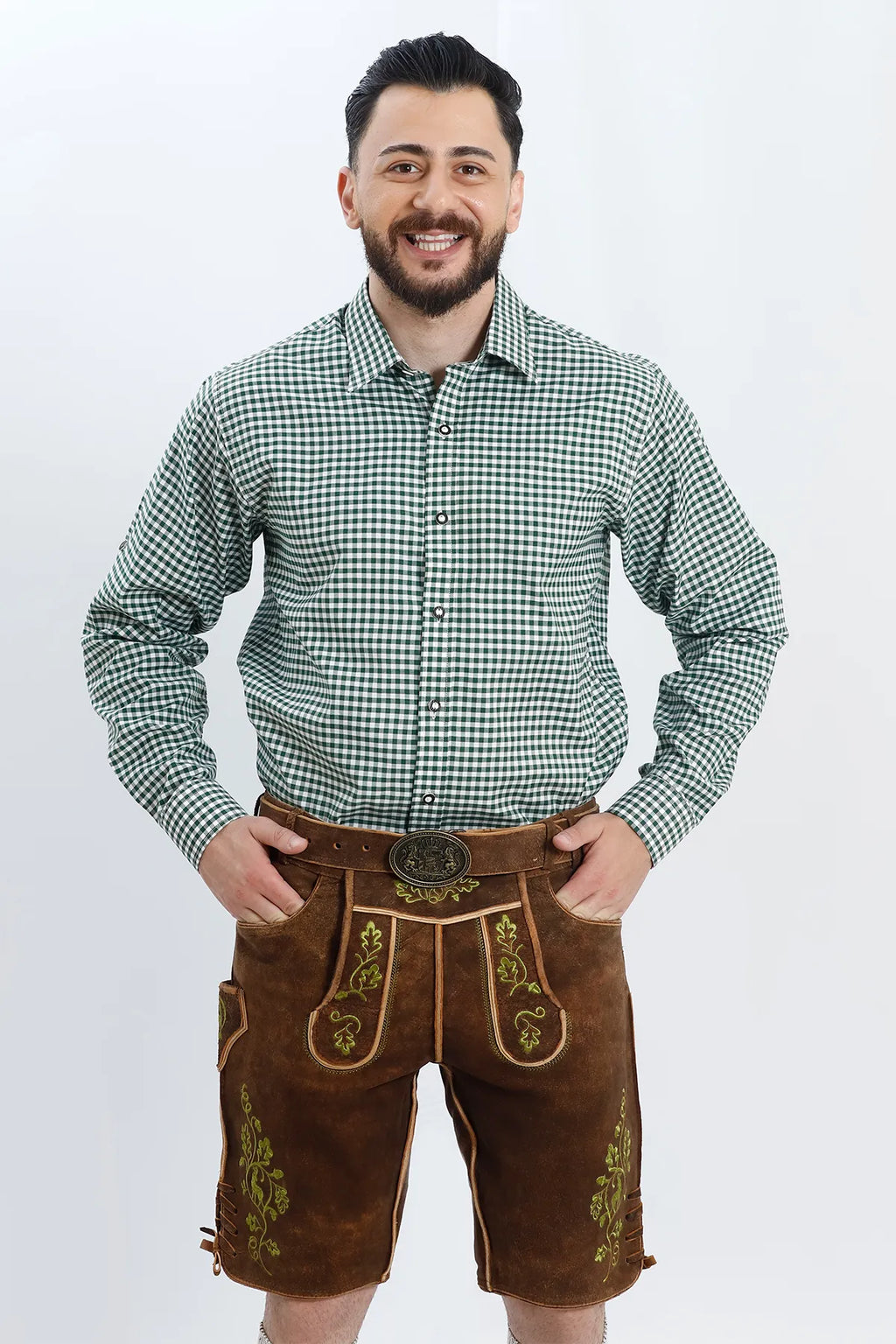 Vibrant Brown Men's Lederhosen Set