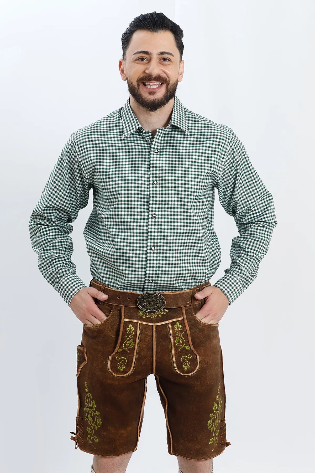 Vibrant Brown Men's Lederhosen Set