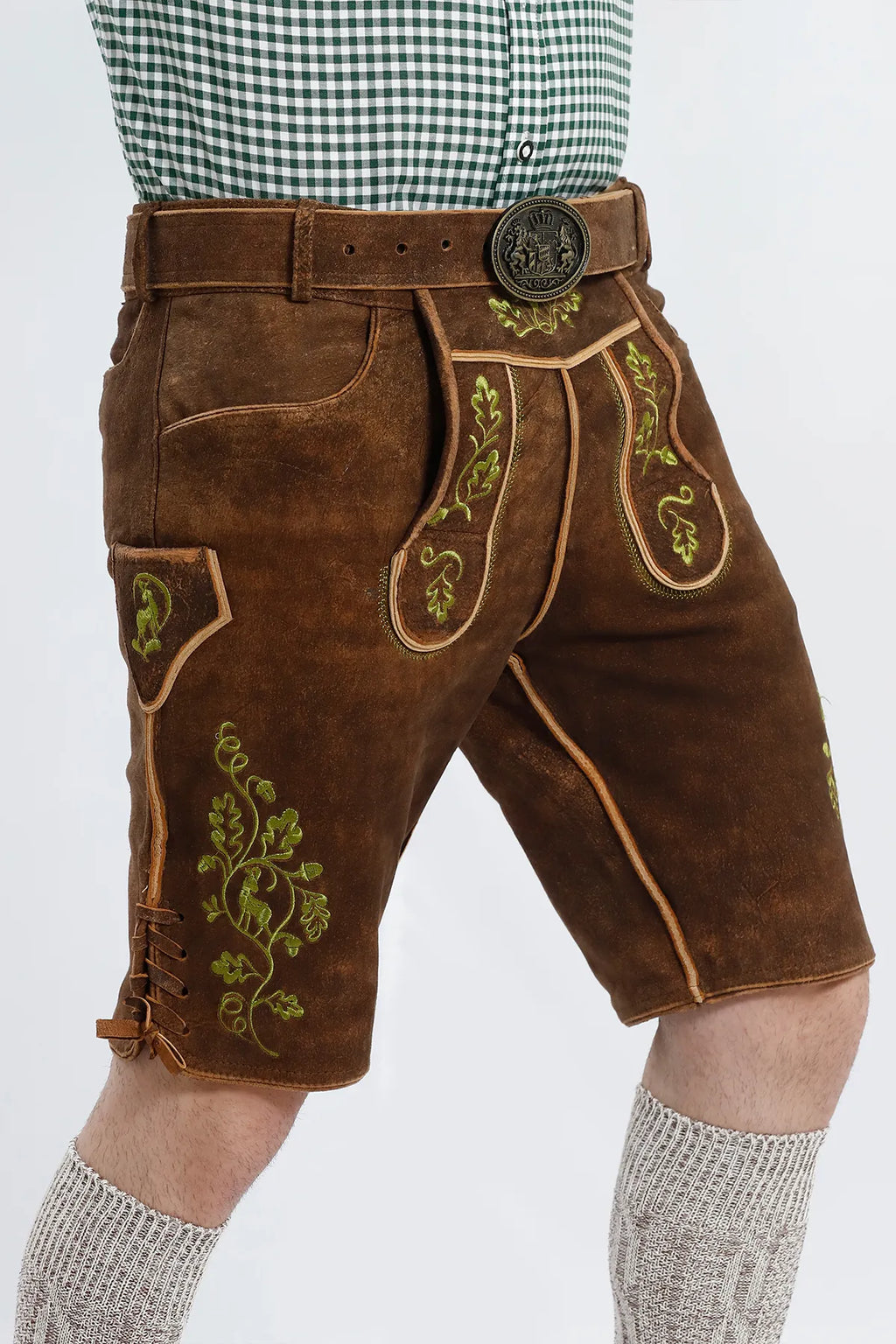 Vibrant Brown Men's Lederhosen Set