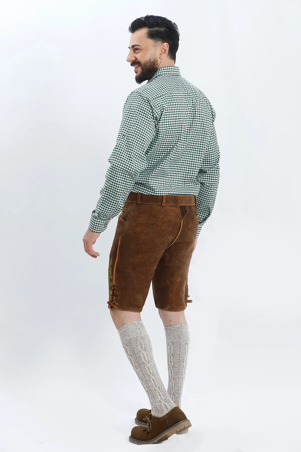 Vibrant Brown Men's Lederhosen Outfit