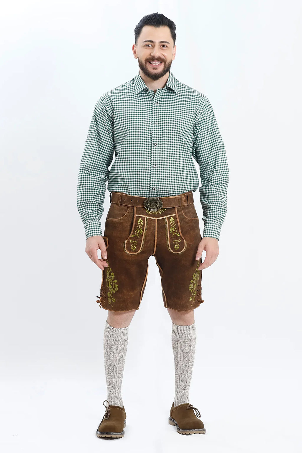 Vibrant Brown Men's Lederhosen Set