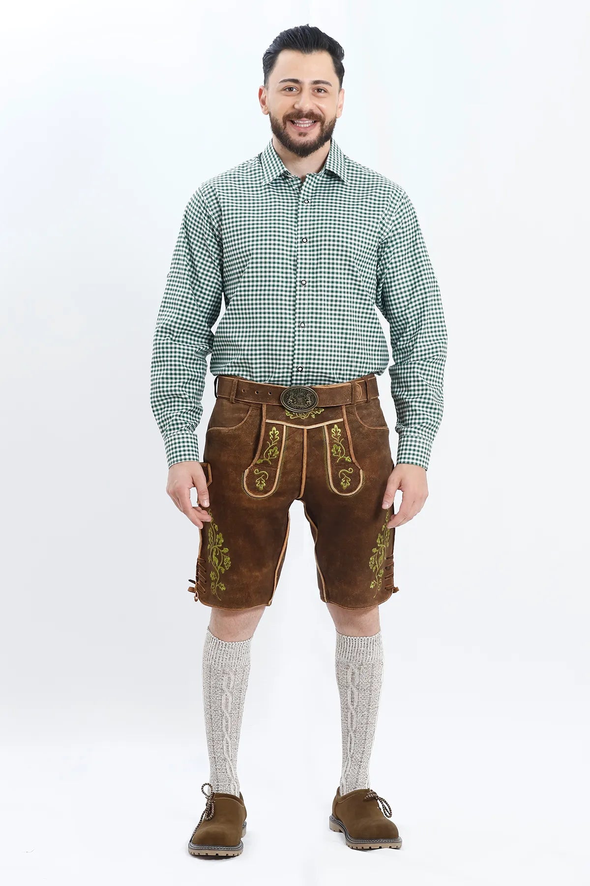 Vibrant Brown Men's Lederhosen Set