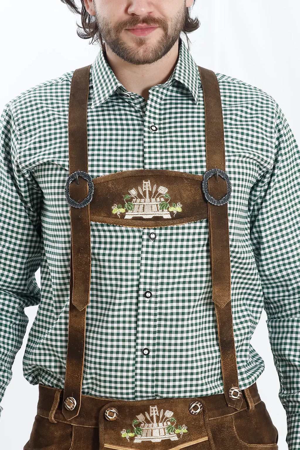 Forest Brown Bavarian Men's Lederhosen
