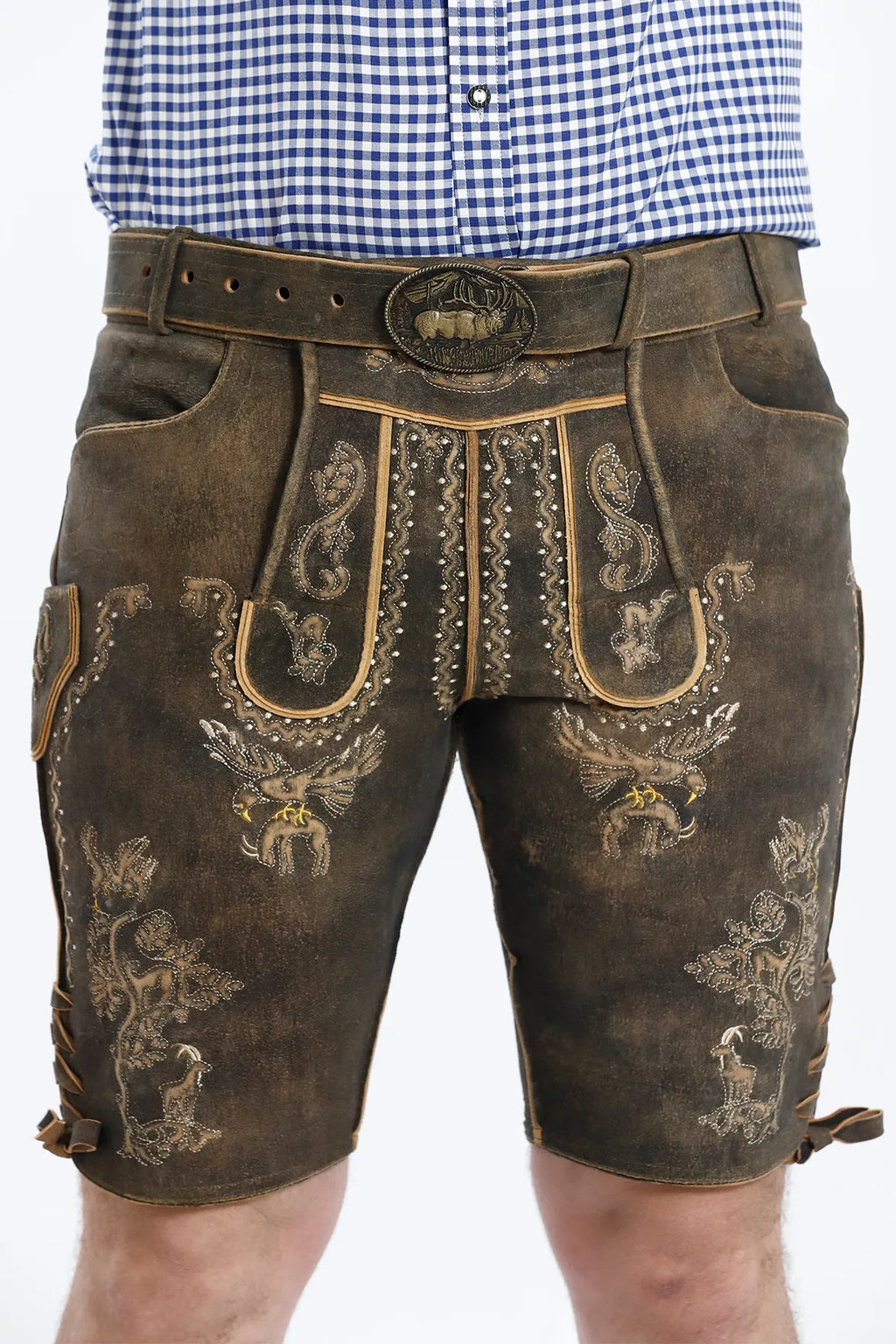 Premium Lederhosen Men Outfit Raw Brown Set