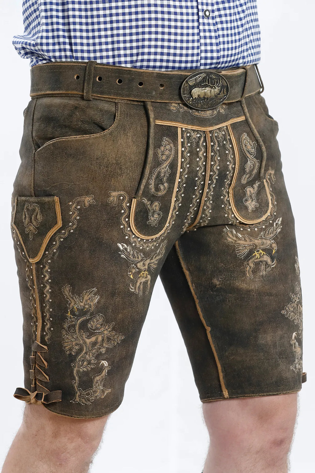Premium Lederhosen Men Outfit Raw Brown Set