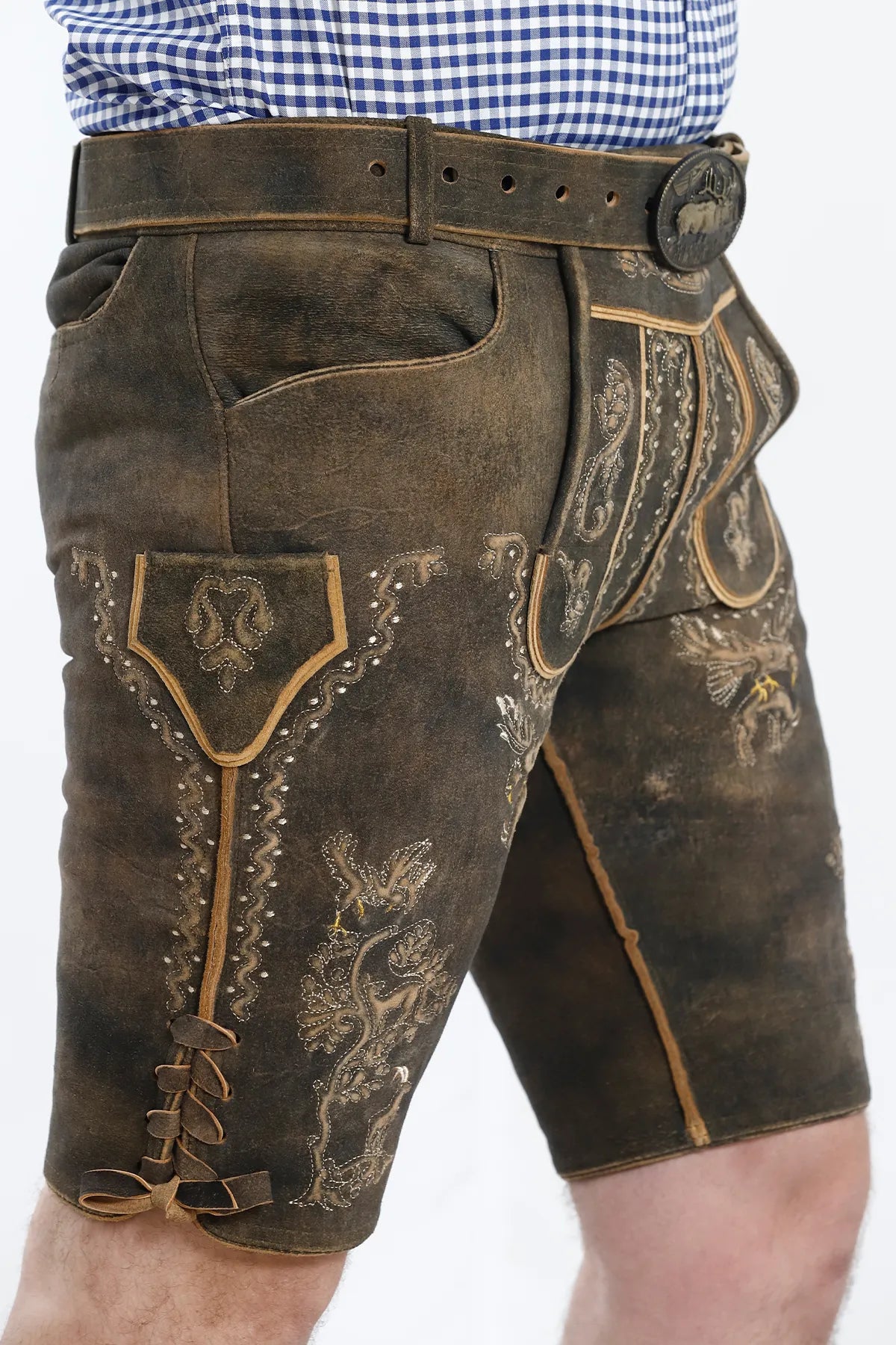 Premium Lederhosen Men Outfit Raw Brown