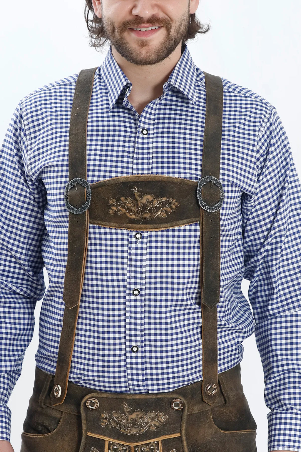 Premium Lederhosen Men Outfit Raw Brown
