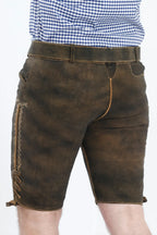 Premium Lederhosen Men Outfit Raw Brown