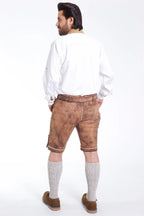 Premium German Lederhosen Men Buff Brown