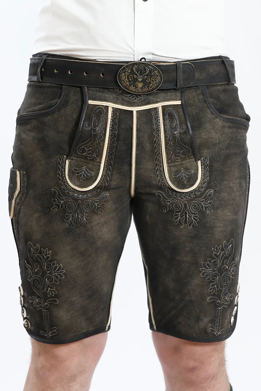 Traditional Lederhosen Men Outfit Onyx Black Set