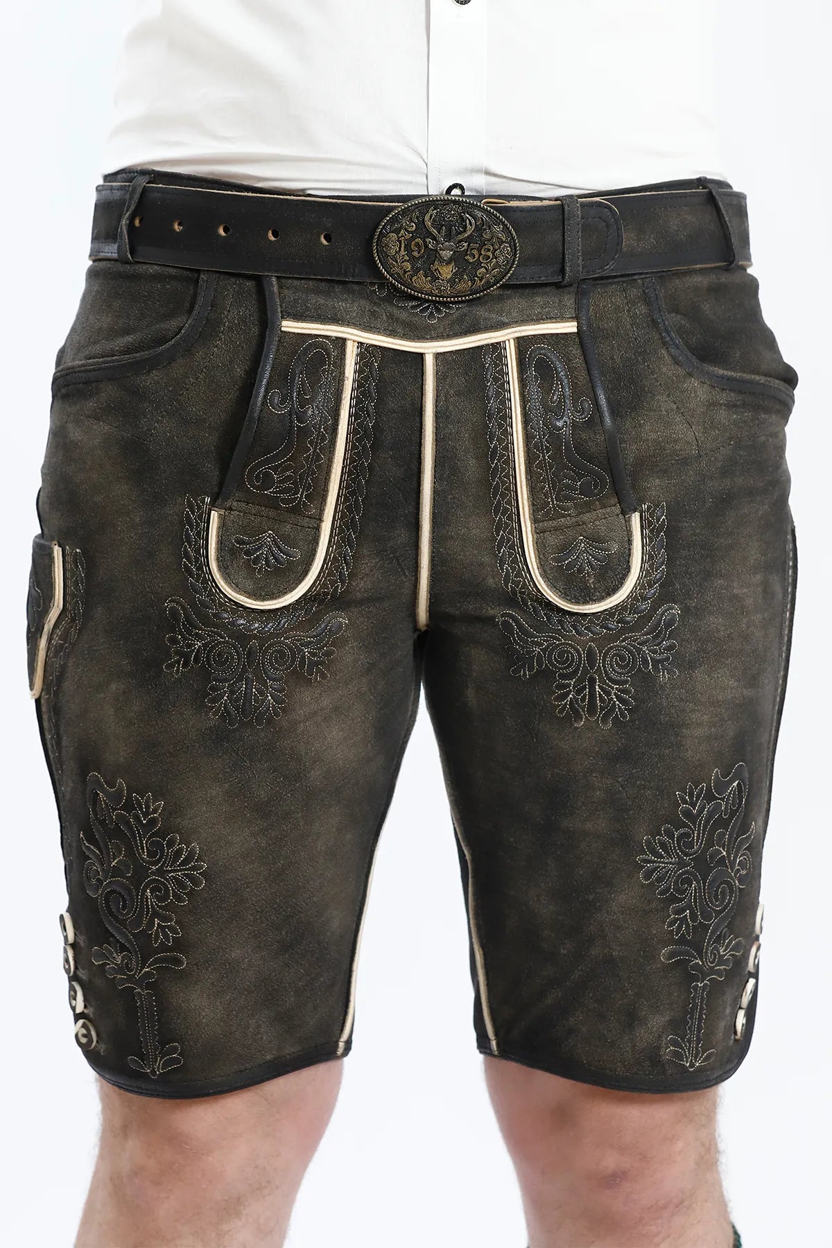 Traditional Lederhosen Men Outfit Onyx Black Set