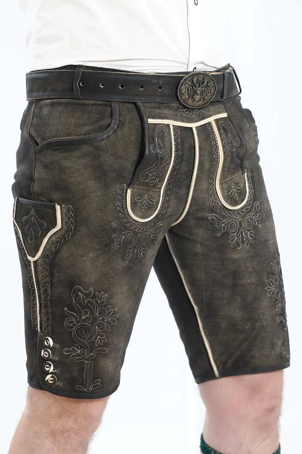 Traditional Lederhosen Men Outfit Onyx Black Set