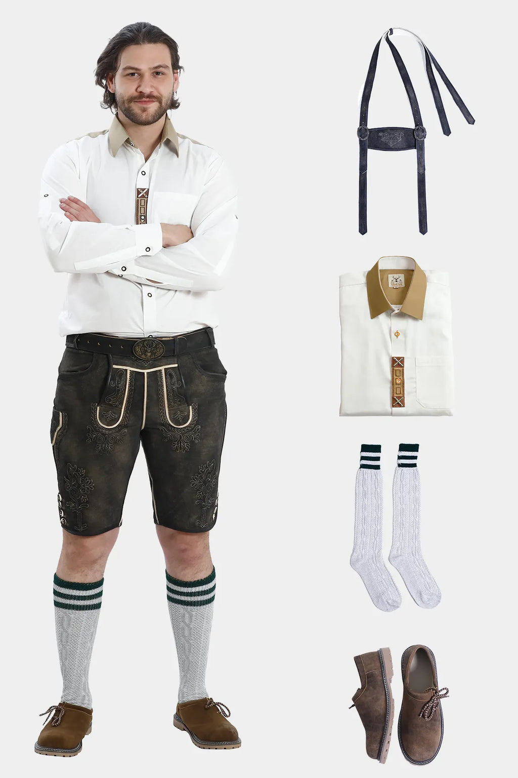 Traditional Lederhosen Men Outfit Onyx Black Set