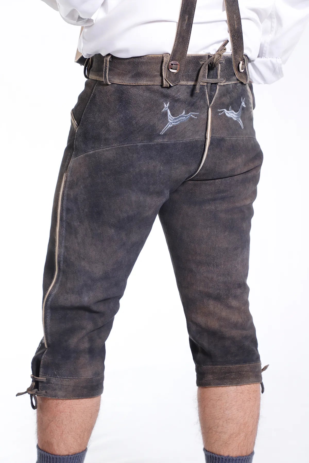 Classic Handcrafted Bundhosen in Dark Gray