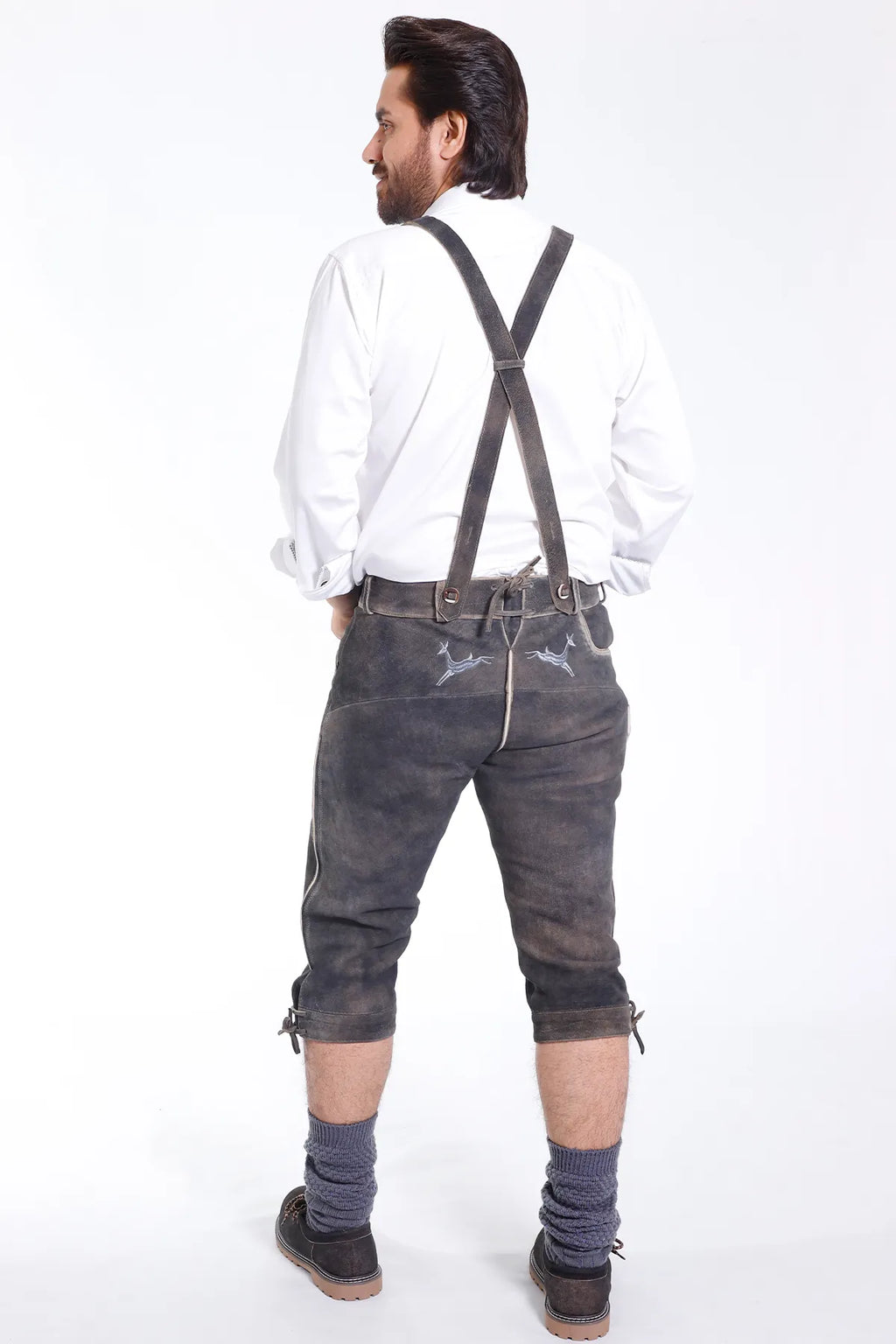 Classic Handcrafted Bundhosen in Dark Gray