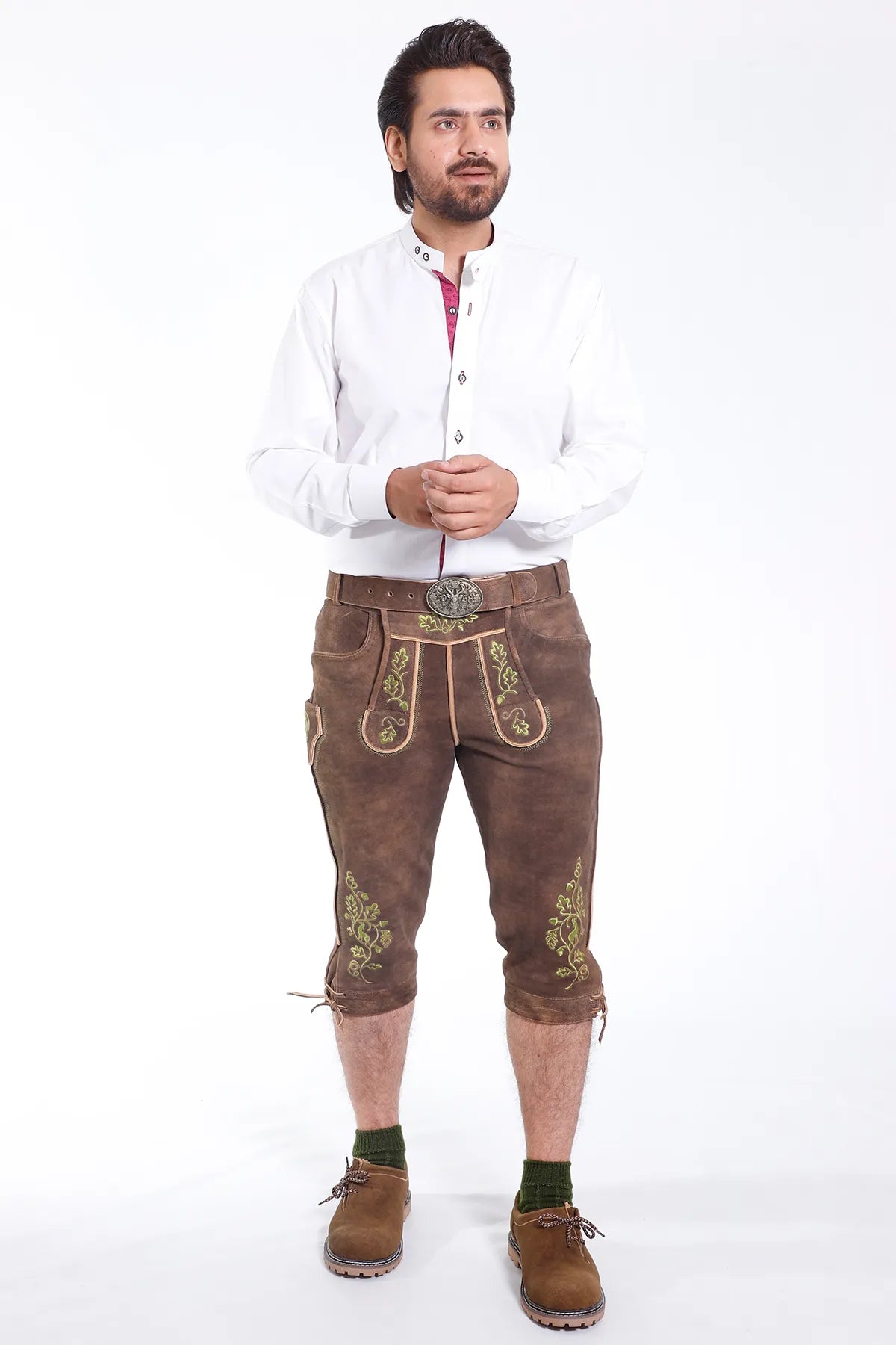 Authentic Knee Length Lederhosen Men for Oktoberfest
