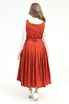 Victorian Red German Midi Dirndl