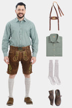 Vibrant Brown Men's Lederhosen Set