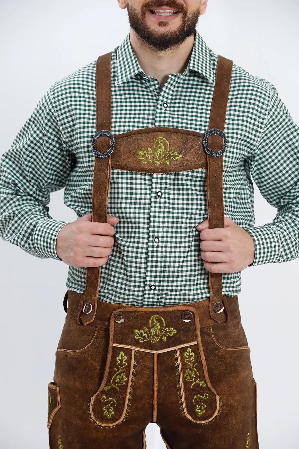Vibrant Brown Men's Lederhosen Set