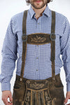 Premium Lederhosen Men Suspenders Raw Brown