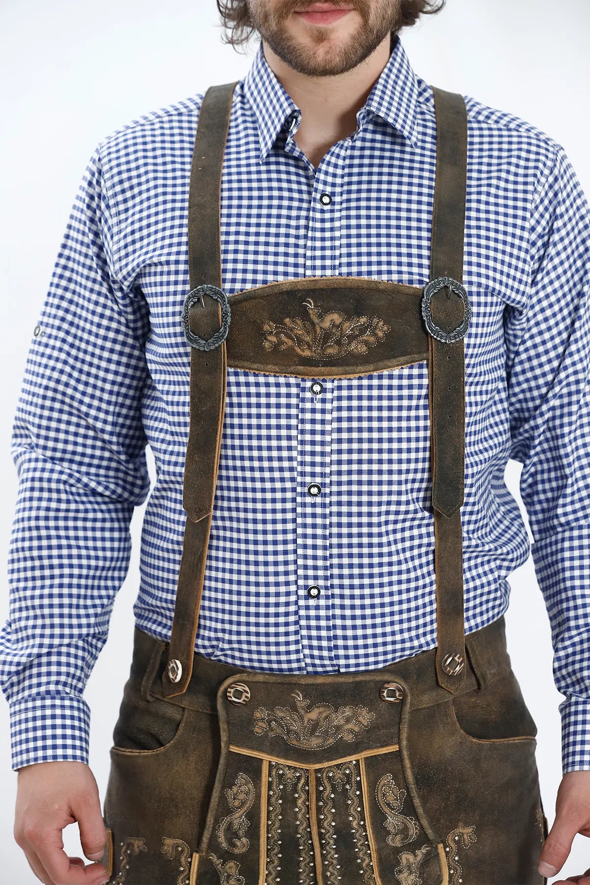 Premium Lederhosen Men Outfit Raw Brown Set