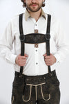 Traditional Lederhosen Men Suspenders Onyx Black