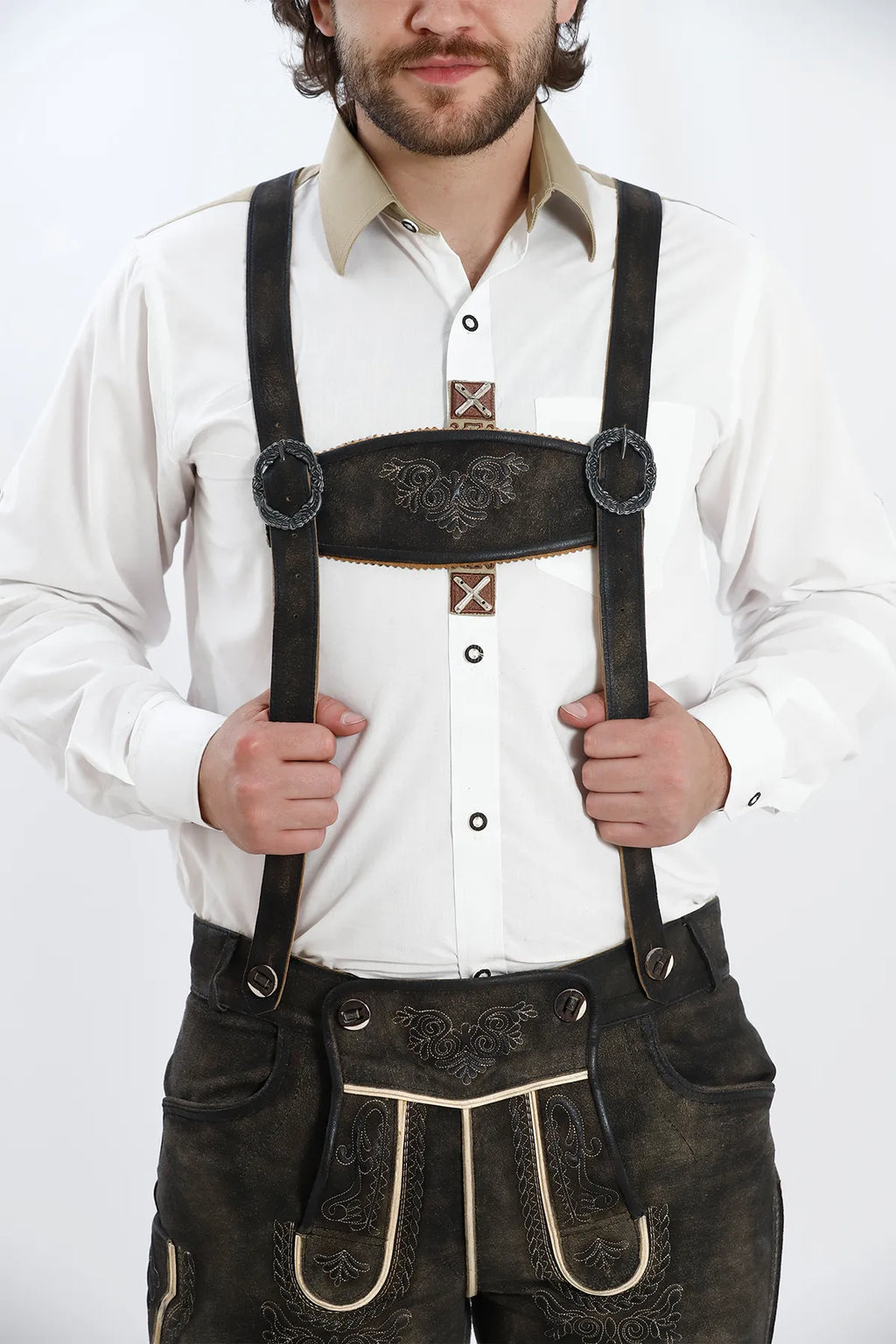 Traditional Lederhosen Men Outfit Onyx Black Set