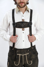 Traditional Lederhosen Men Outfit Onyx Black Set